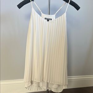 Express White Pleated Women's Top